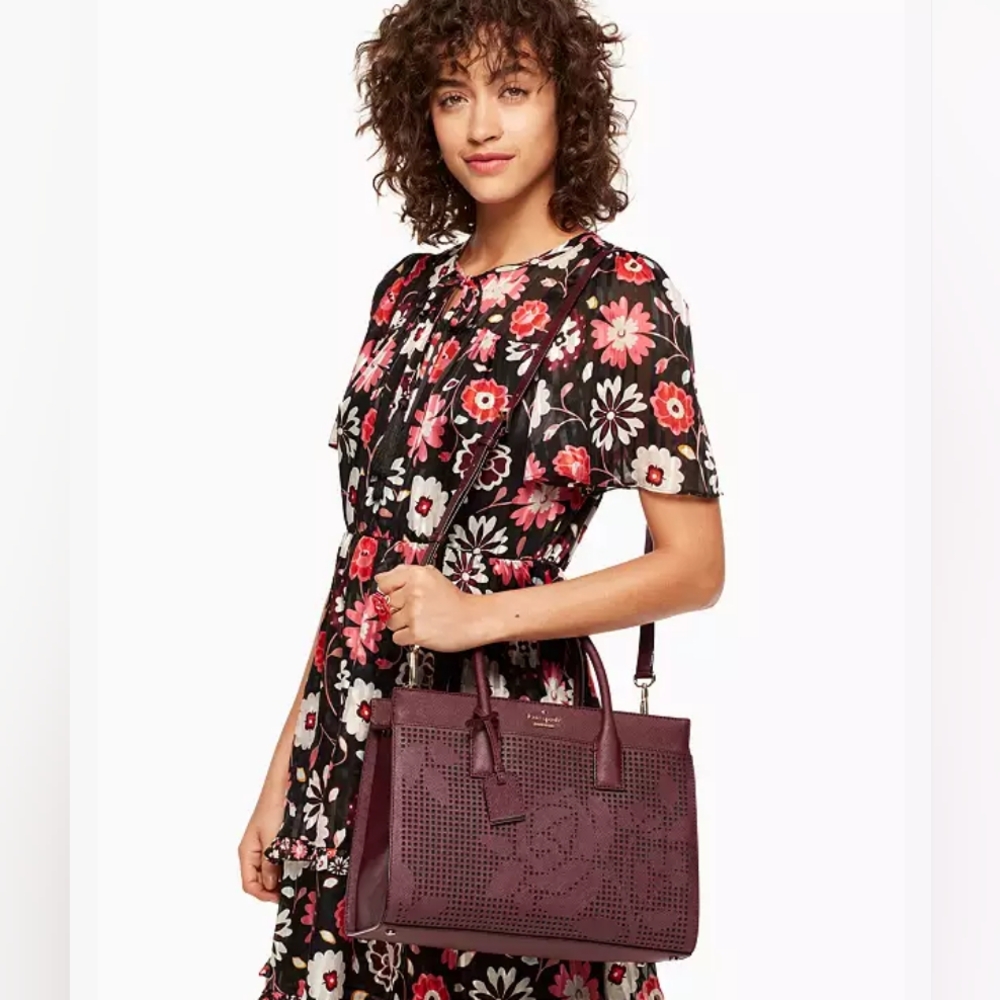 SALE EUC Kate Spade Cameron Street Perforated Candace Satchel - Picture 6 of 15